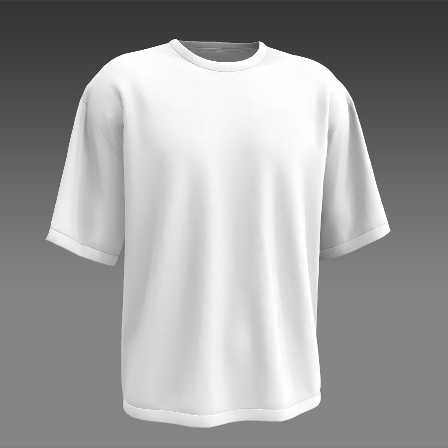 oversized 3d Tshirt for mockup  3D model_2