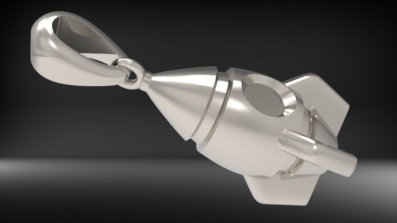 Rocket pendant  3D print model_11
