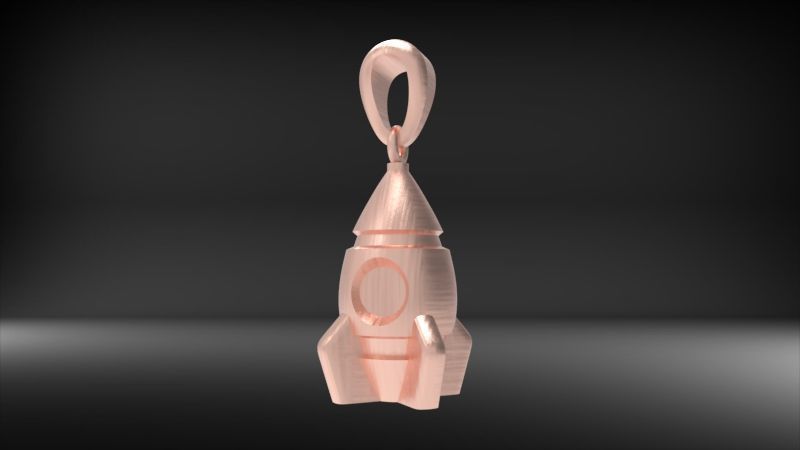 Rocket pendant  3D print model_9