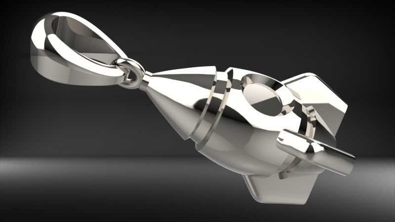 Rocket pendant  3D print model_2