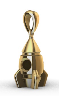 Rocket pendant  3D print model_19