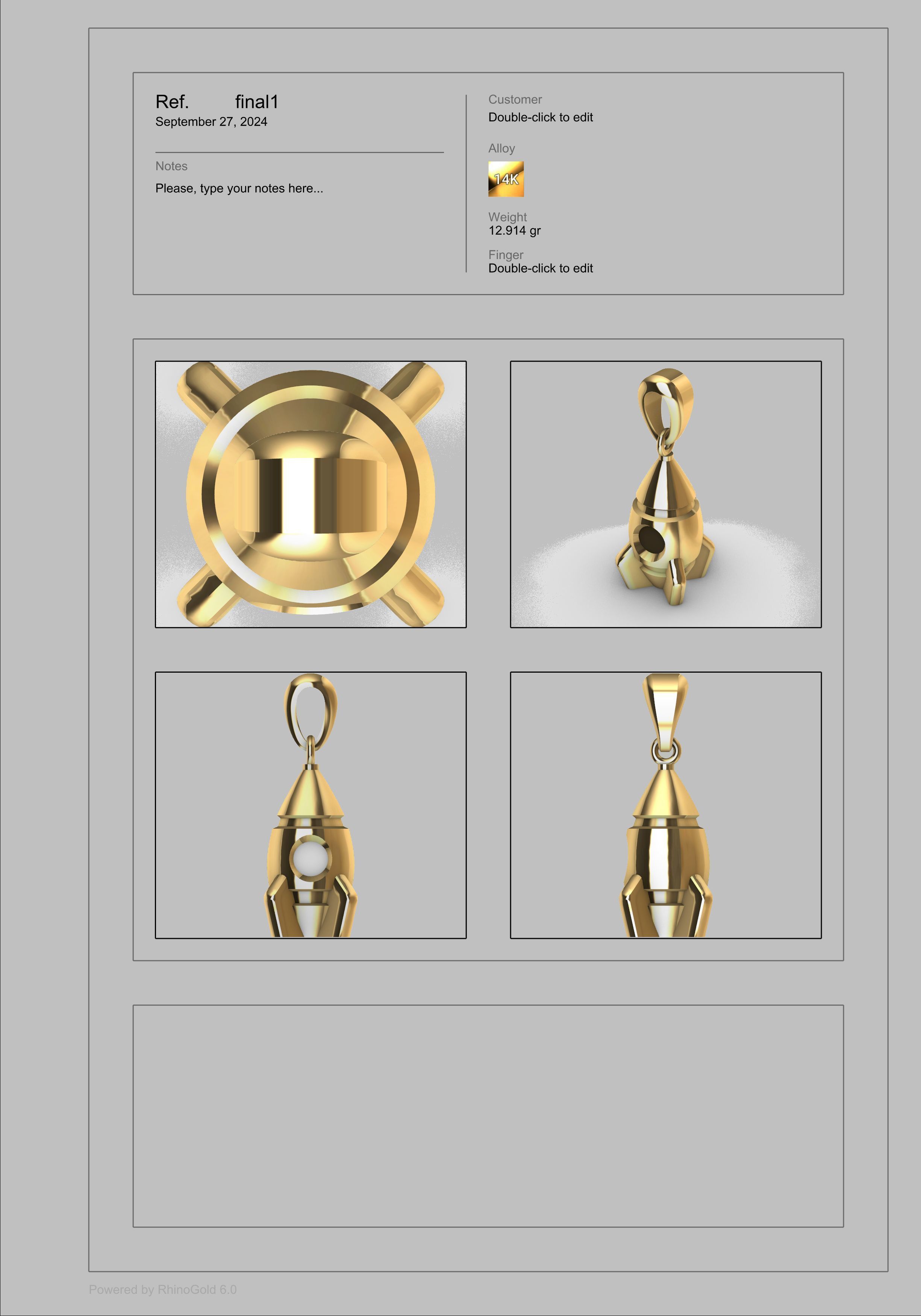 Rocket pendant  3D print model_20