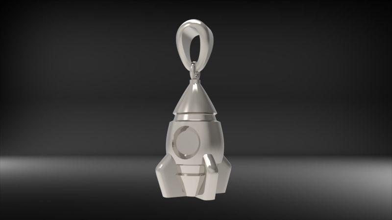 Rocket pendant  3D print model_3