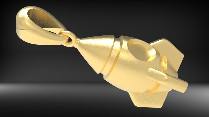 Rocket pendant  3D print model_13