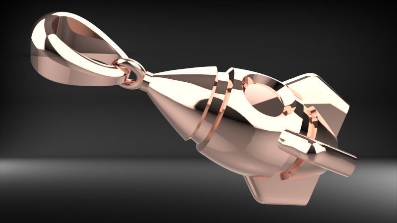 Rocket pendant  3D print model_1