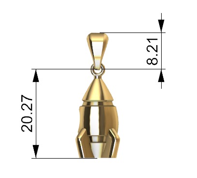 Rocket pendant  3D print model_18