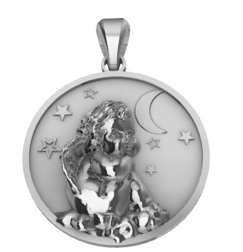 Vintage Cherub Baby Angel Heaven Wings Necklace Jewelry Gift 3D print model_2