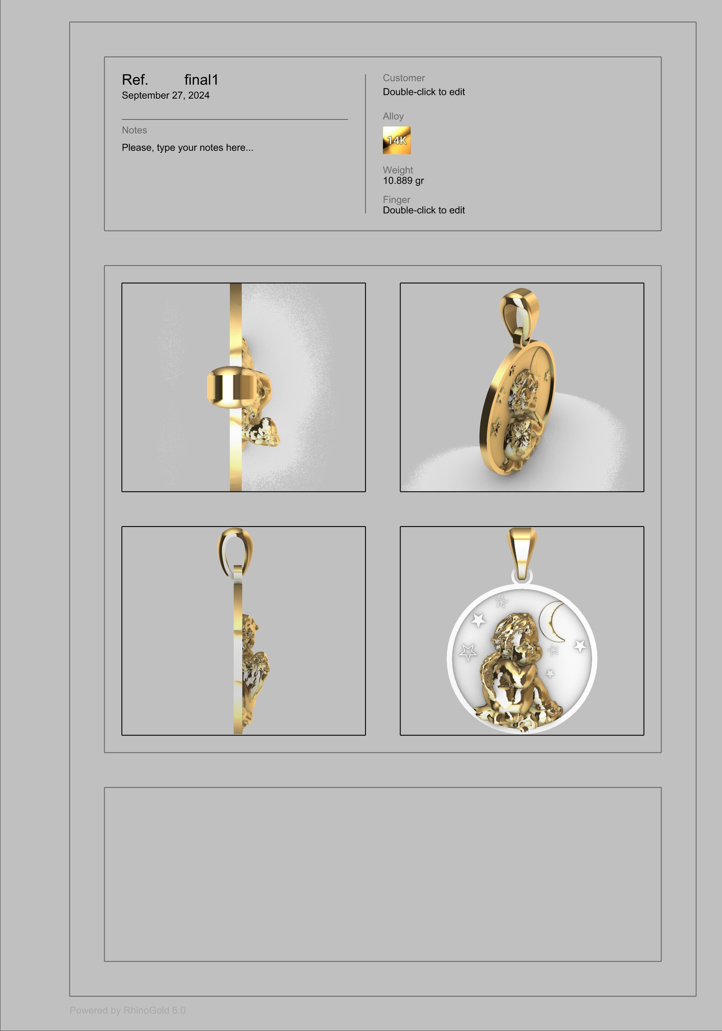 Vintage Cherub Baby Angel Heaven Wings Necklace Jewelry Gift 3D print model_18