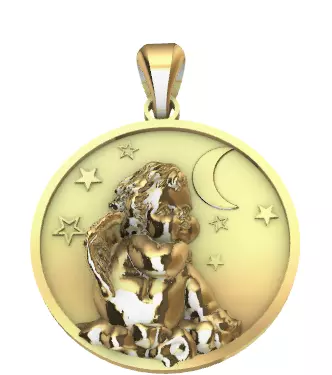 Vintage Cherub Baby Angel Heaven Wings Necklace Jewelry Gift 3D print model_0