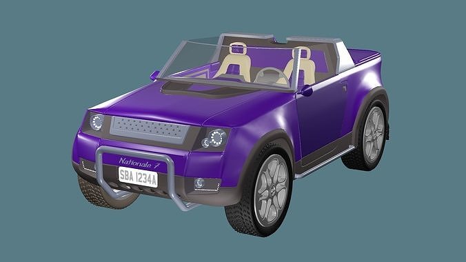 Concept Tesla Model Purple Car With interior 3D model 3D model