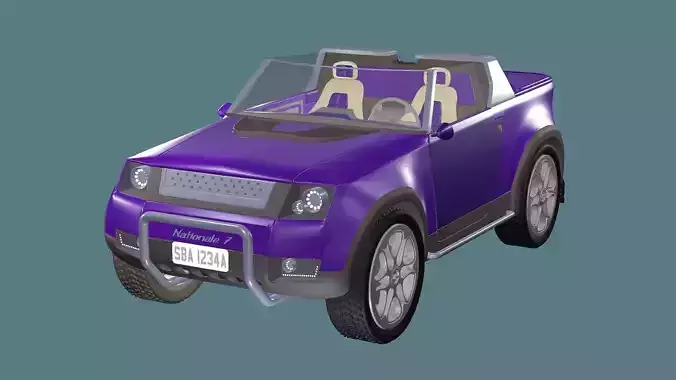 Concept Tesla Model Purple Car With interior 3D model 3D model