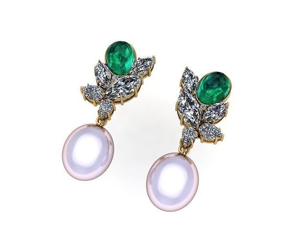 Diamond earring 3d render 3D print model