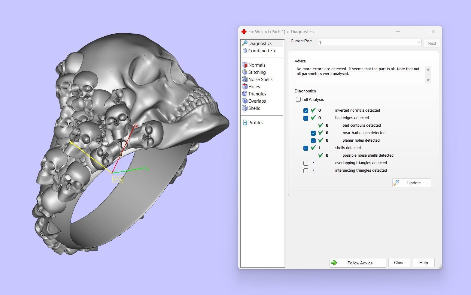Skull ring 3DM STL OBJ model for 3D printing and CNC 3D print model_7