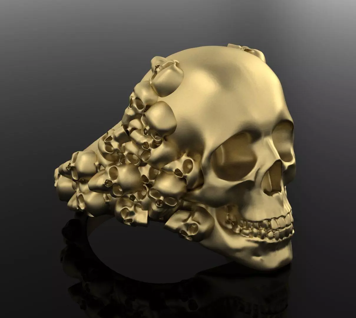 Skull ring 3DM STL OBJ model for 3D printing and CNC 3D print model_0