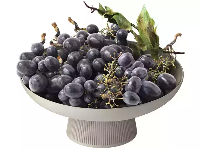 bowl of black grapes fruit