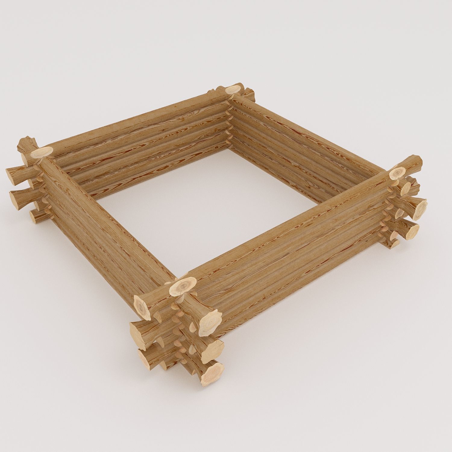 Log cabin lego 3D model_2