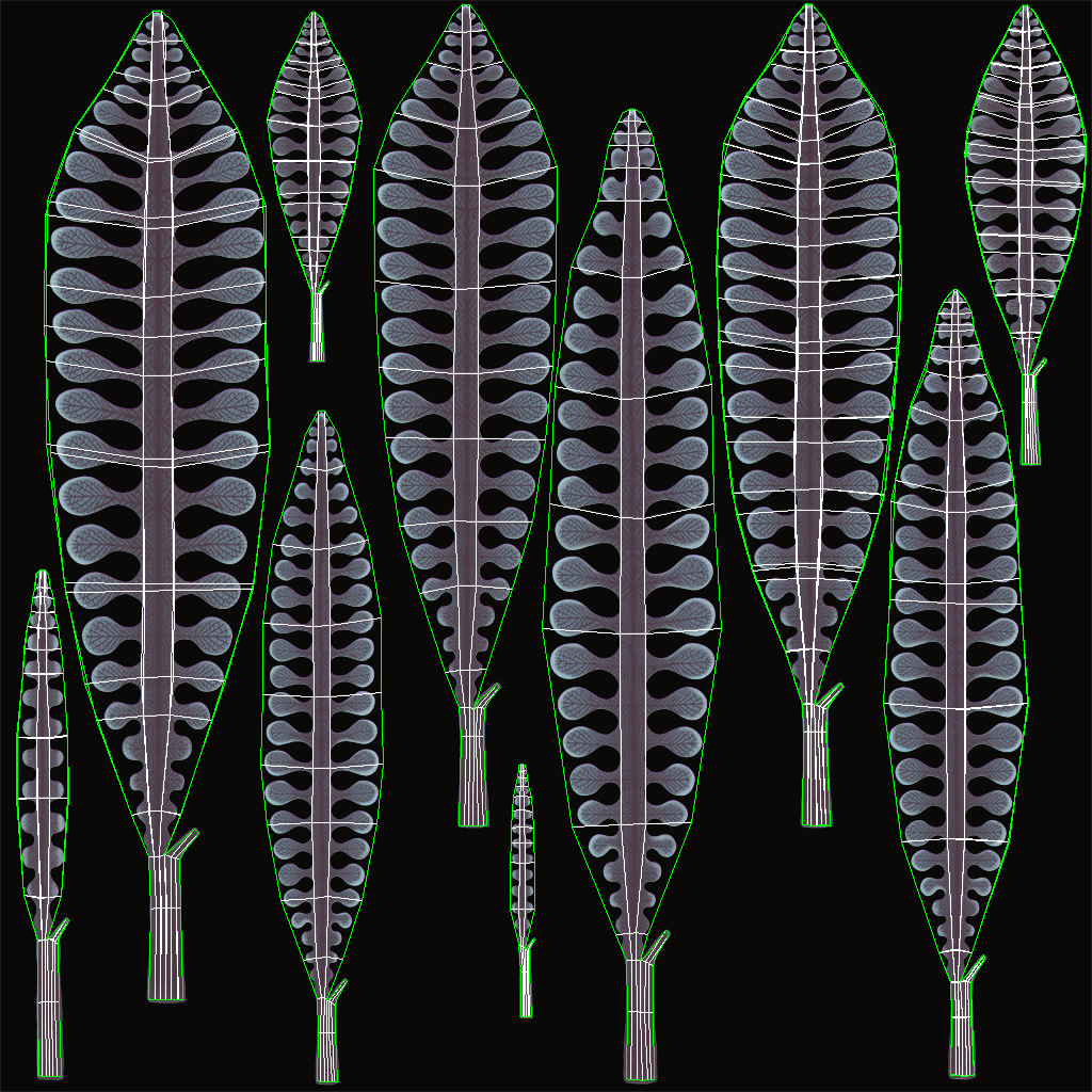 Alien Plant Fern Type 1 Low-poly 3D model_8