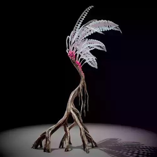 Alien Plant Fern Type 1 Low-poly 3D model