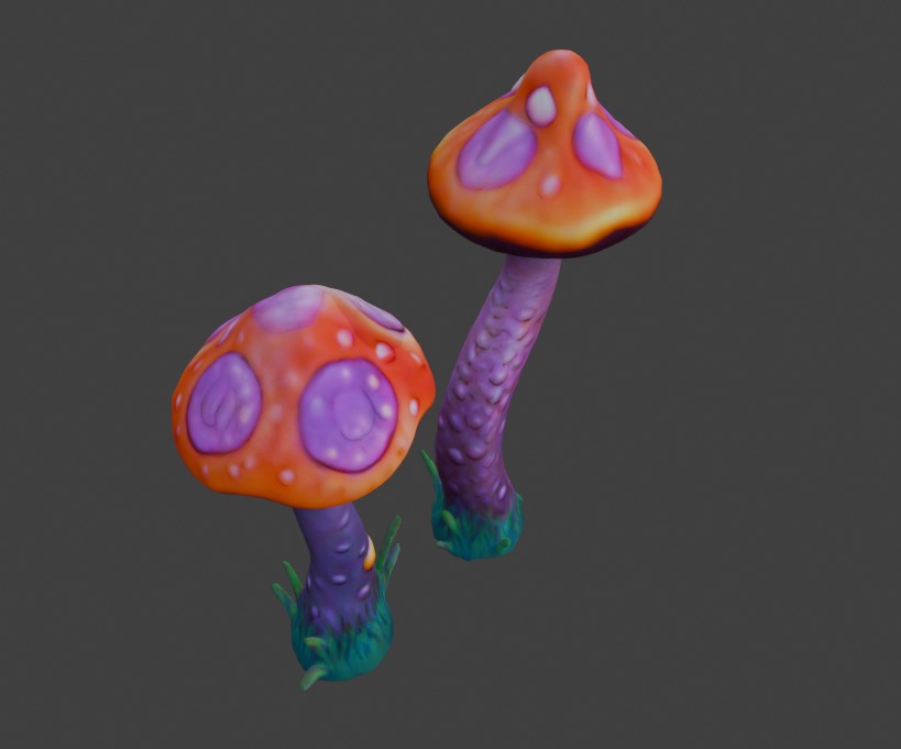 Fantasy Mushrooms 3D model_5