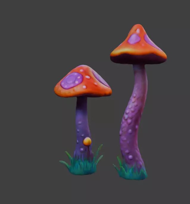 Fantasy Mushrooms 3D model_0