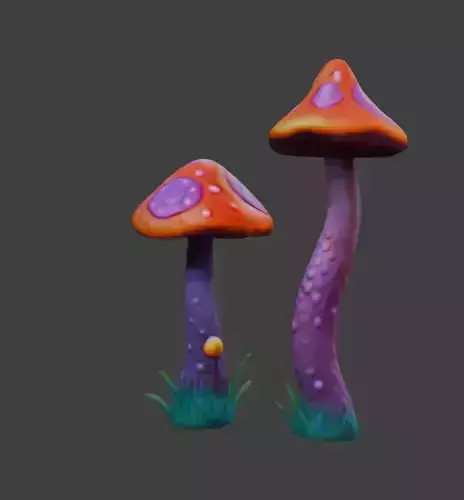 Fantasy Mushrooms 3D model