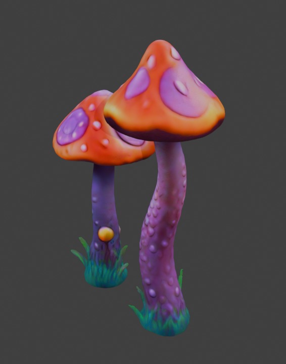 Fantasy Mushrooms 3D model_1