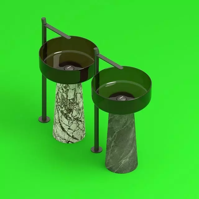Washbasin and Indigo Freestandin 3D model_0