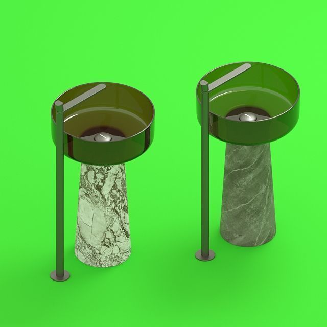 Washbasin and Indigo Freestandin 3D model_1