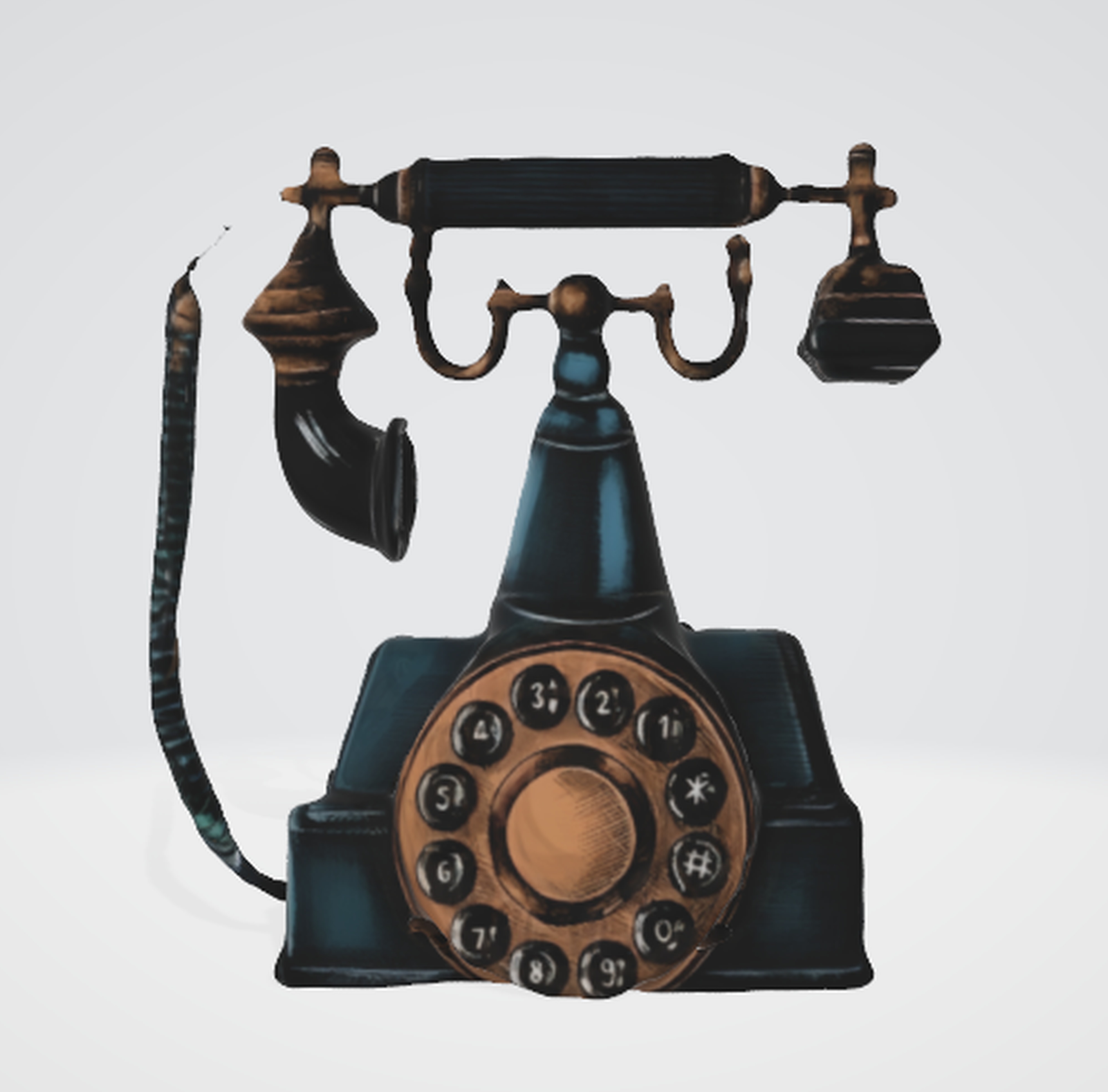 Antique Telephone Model 3D Asset 3D model_5