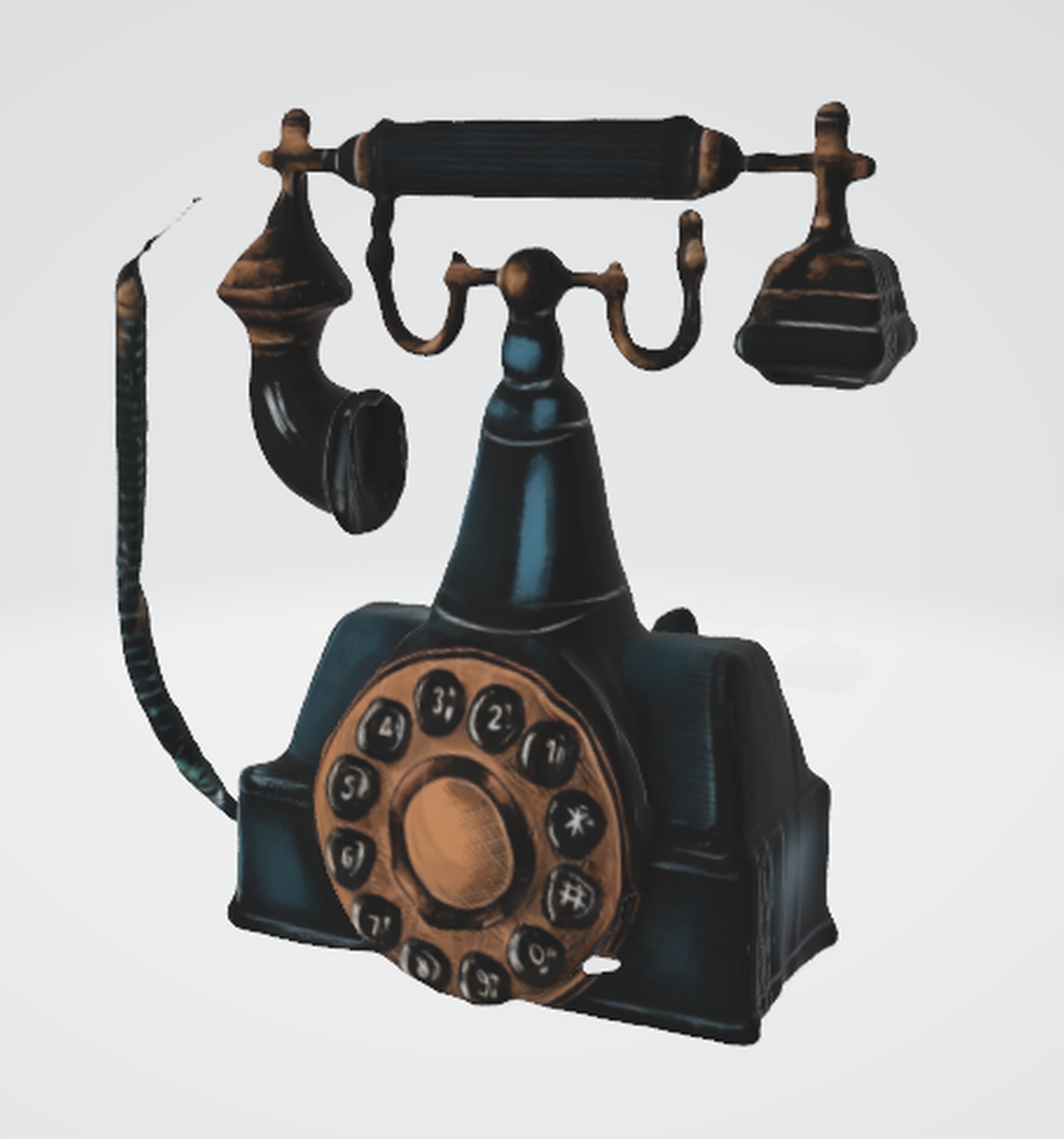 Antique Telephone Model 3D Asset 3D model_2