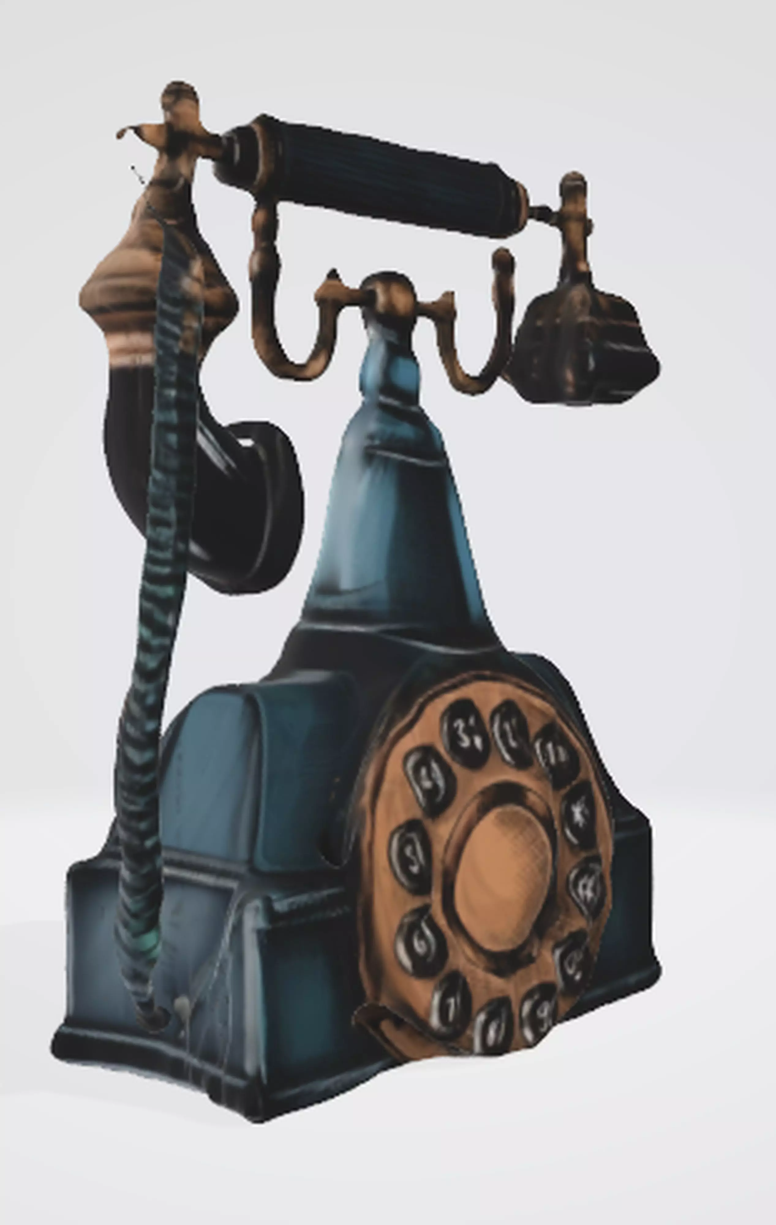 Antique Telephone Model 3D Asset 3D model_0