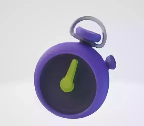 Fun Animated-Style Clock 3D Model