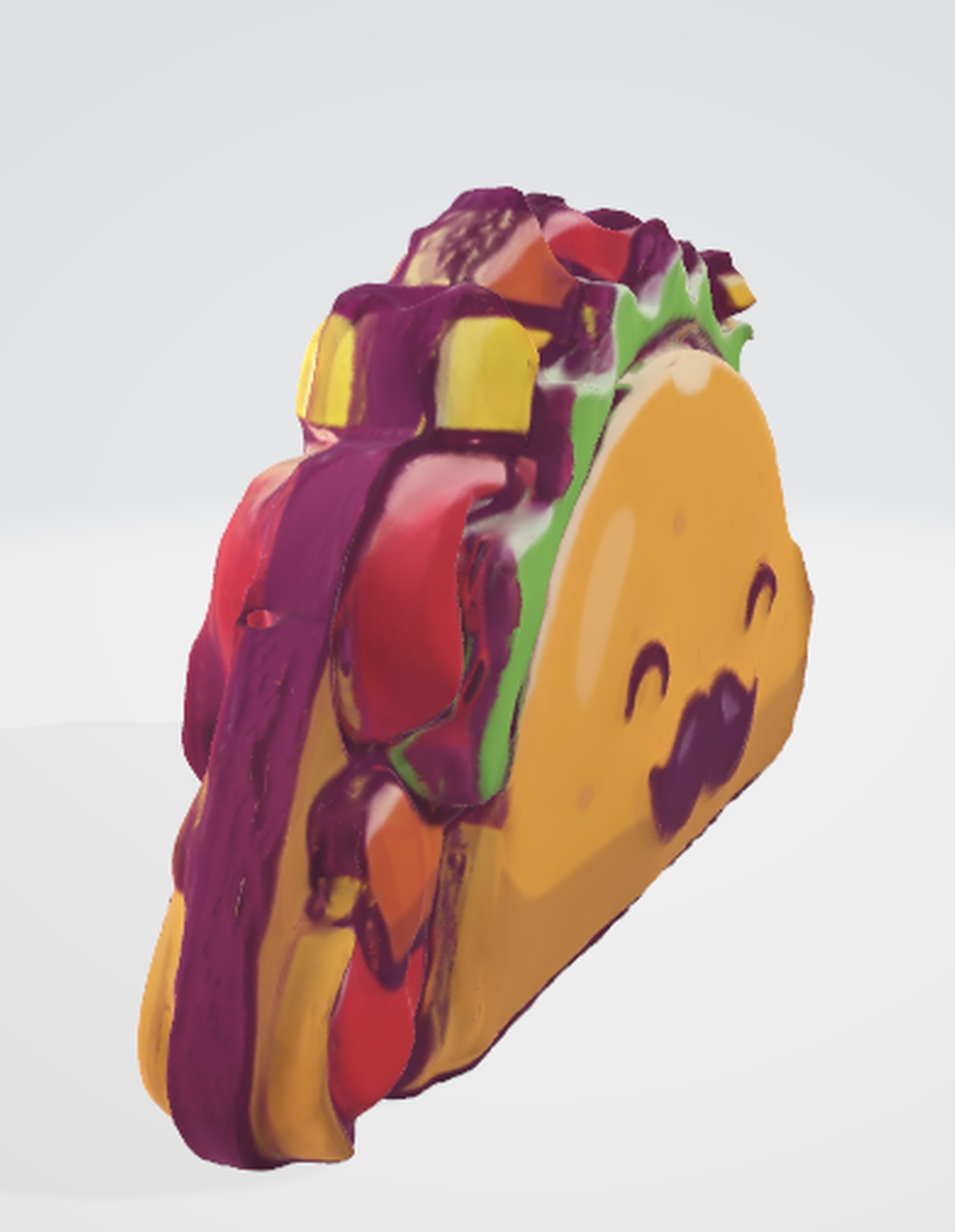 Smiling Taco Cartoon 3D Design 3D model_5