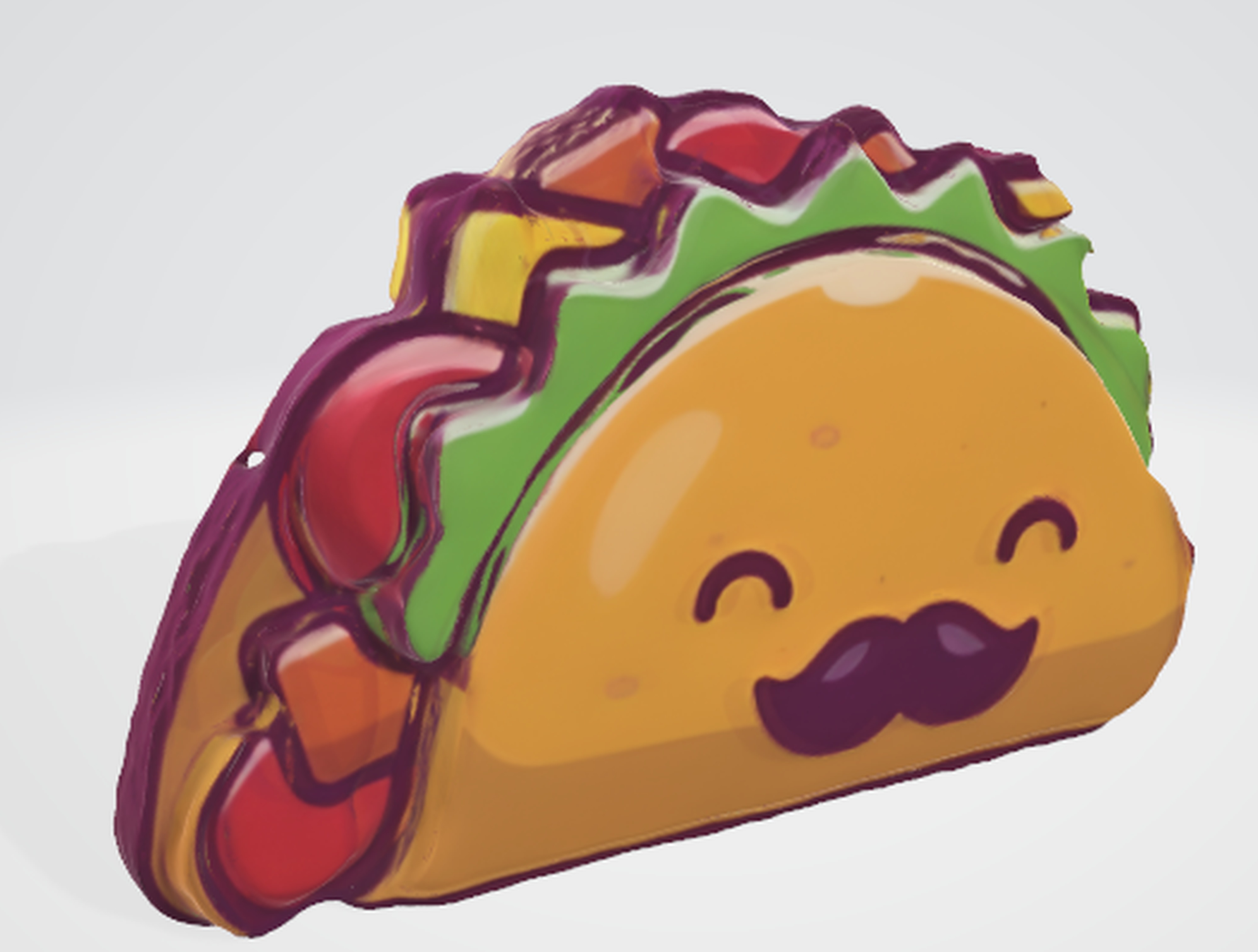 Smiling Taco Cartoon 3D Design 3D model_4