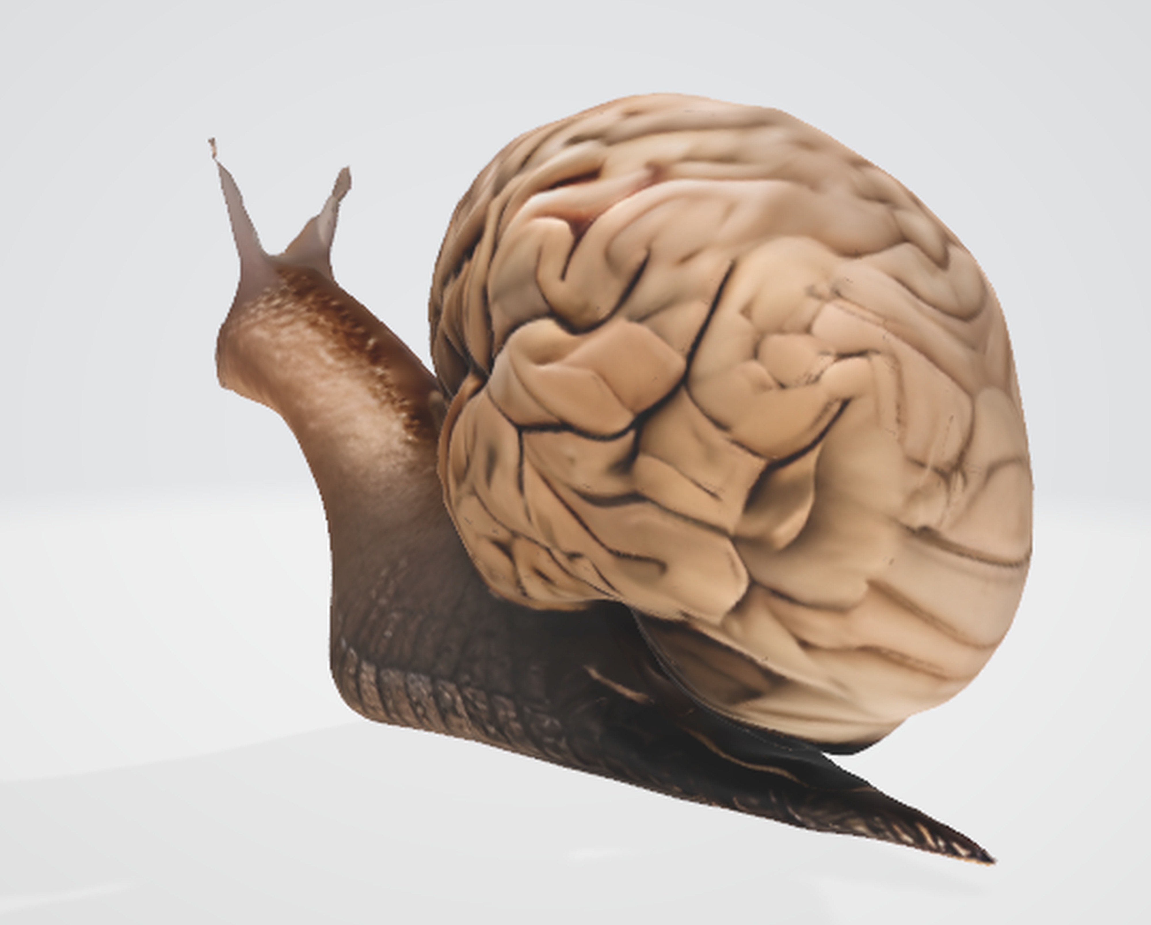 Quirky Brain-Shaped Slug Model 3D model_4