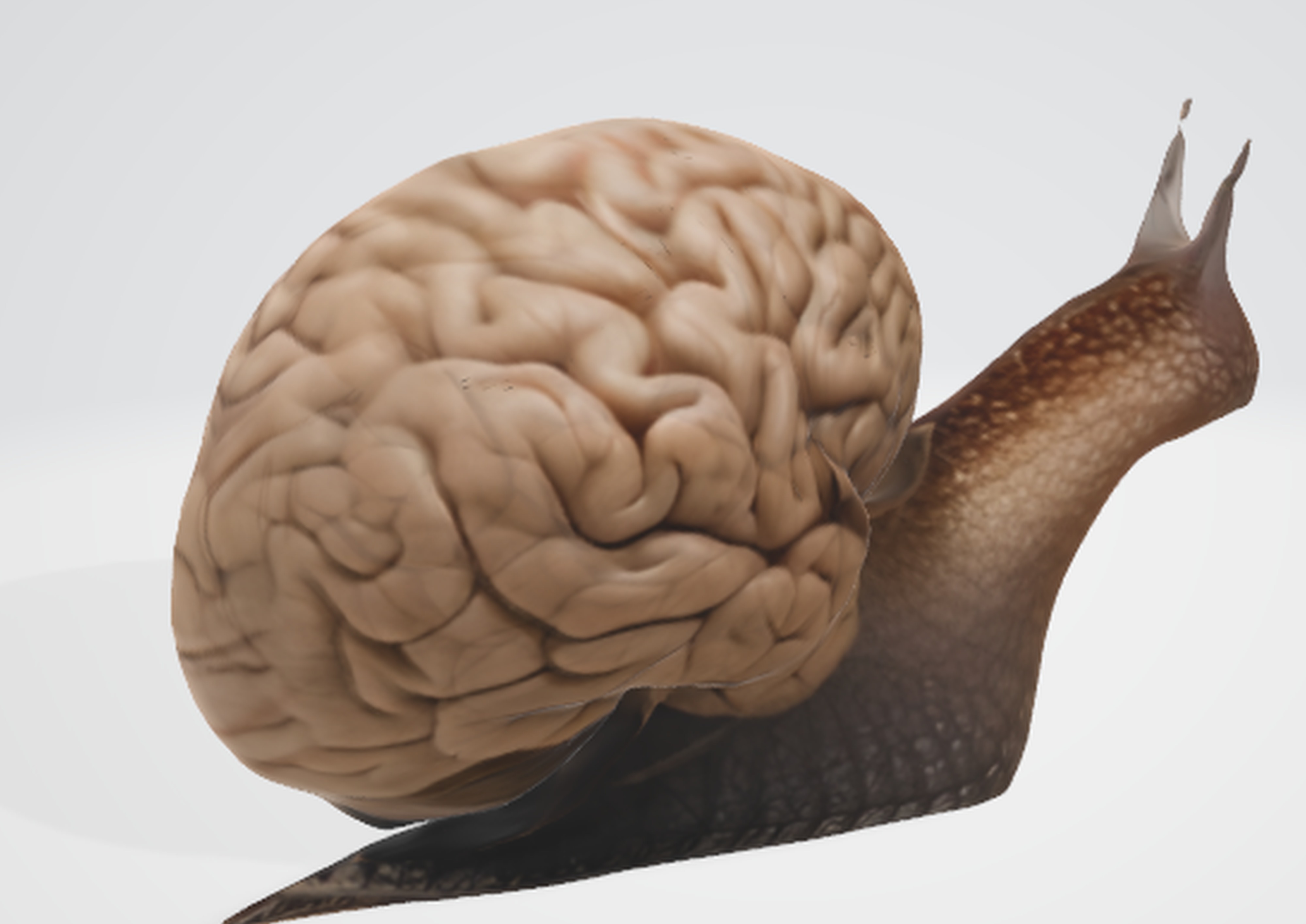 Quirky Brain-Shaped Slug Model 3D model_1
