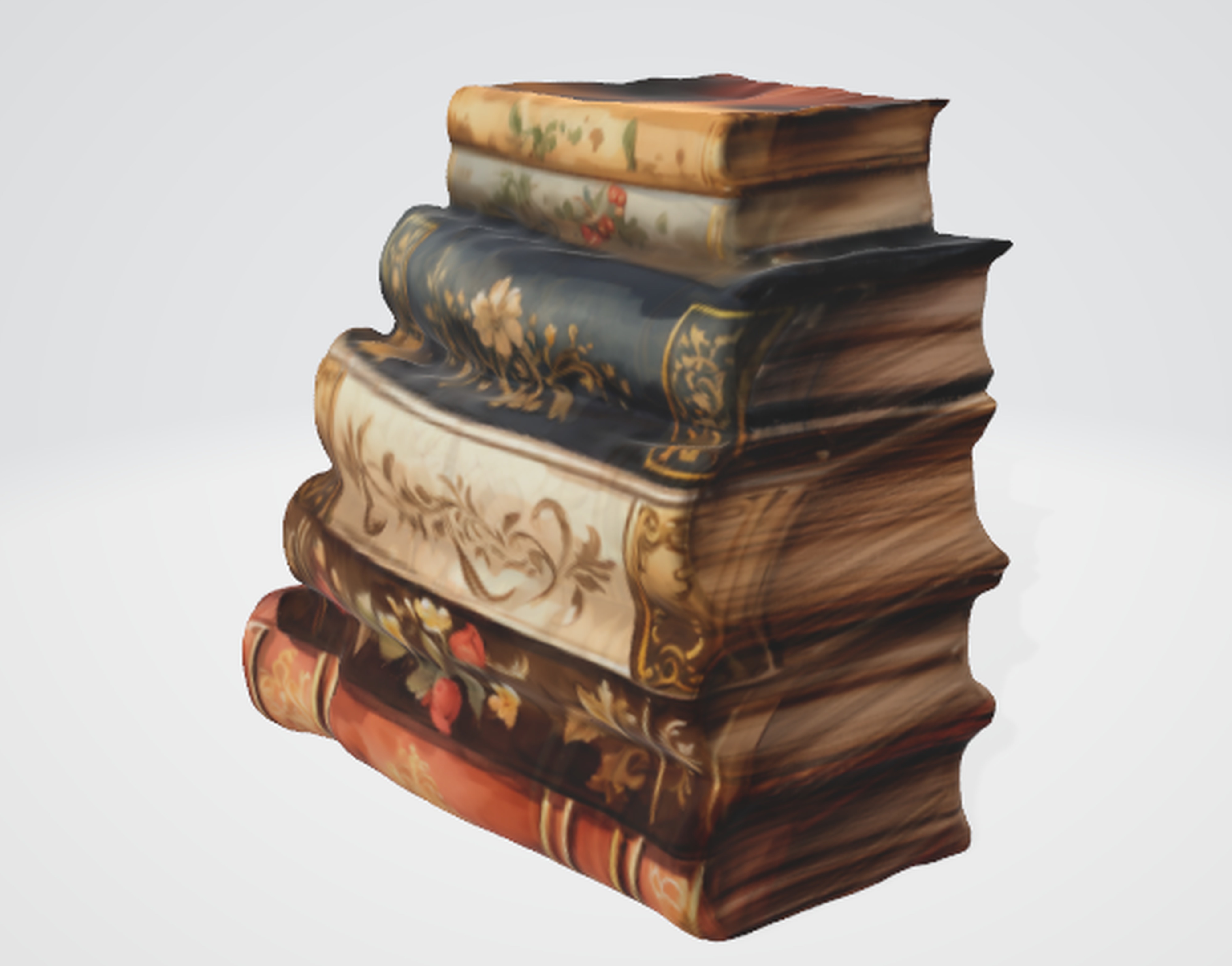 Charming Pile of Books Perfect for Any Scene 3D model_3