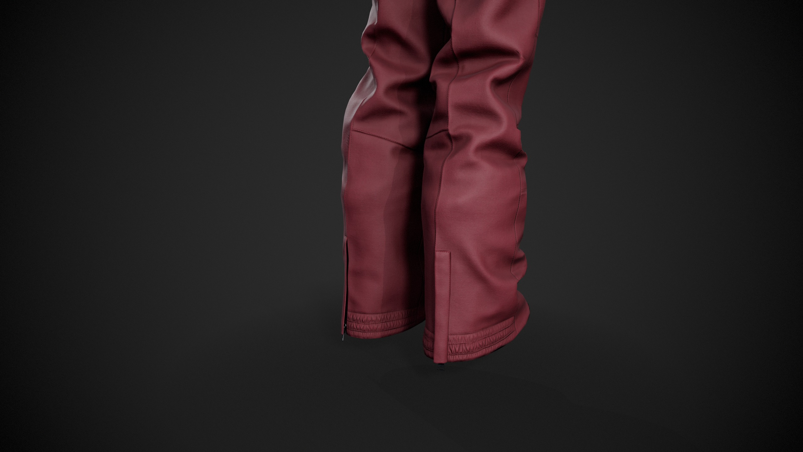 Red Snowboard Pants Style 3 Low-poly 3D model_8
