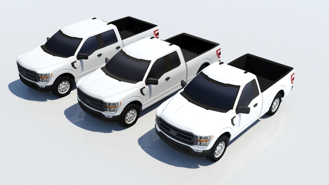 American US Pickup truck pack 3D Model Collection_8