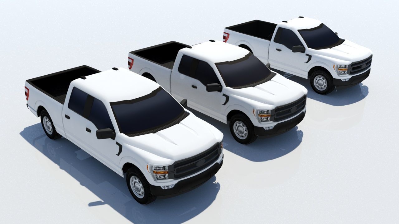 American US Pickup truck pack 3D Model Collection_11