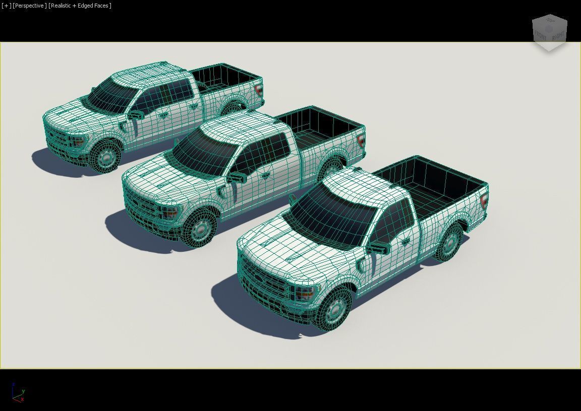 American US Pickup truck pack 3D Model Collection_12