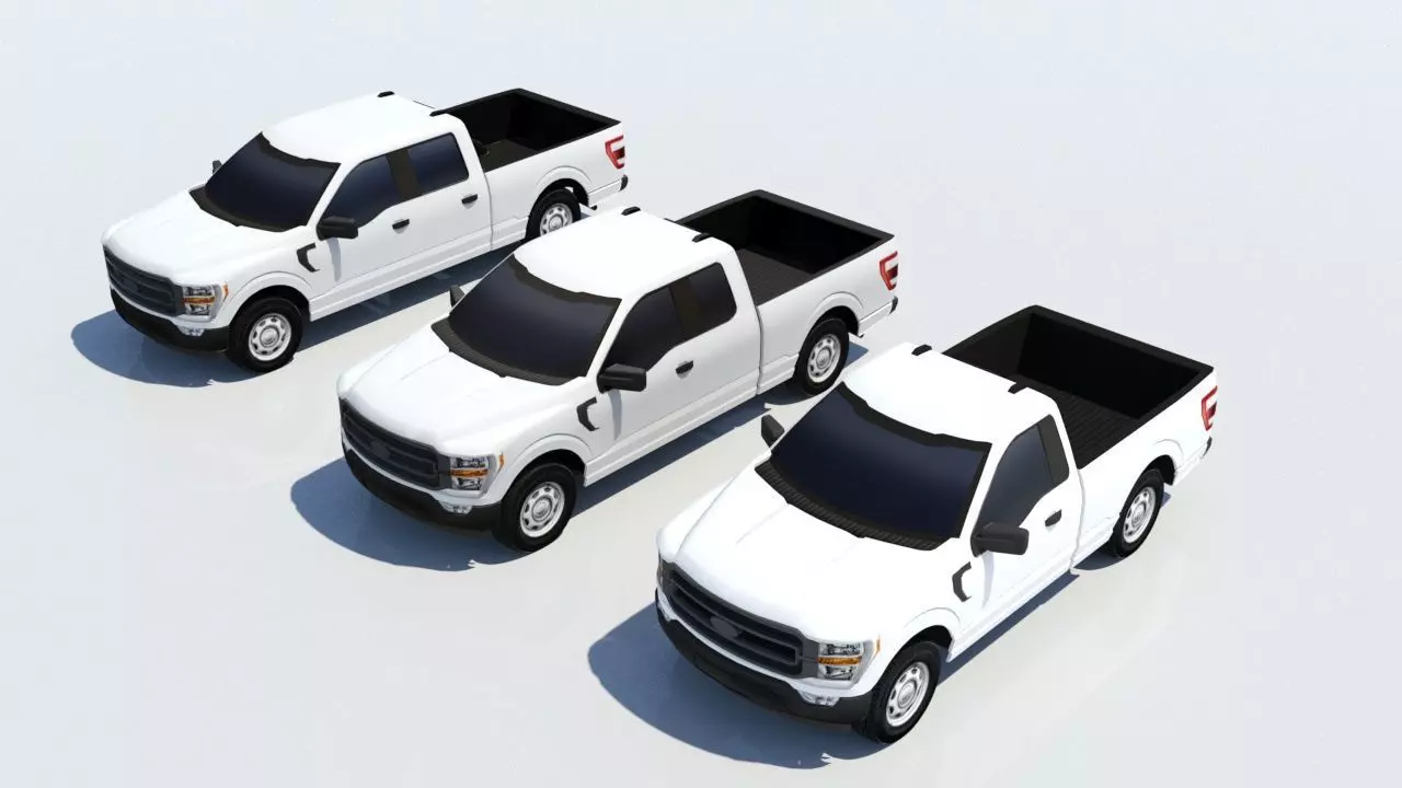 American US Pickup truck pack 3D Model Collection_0