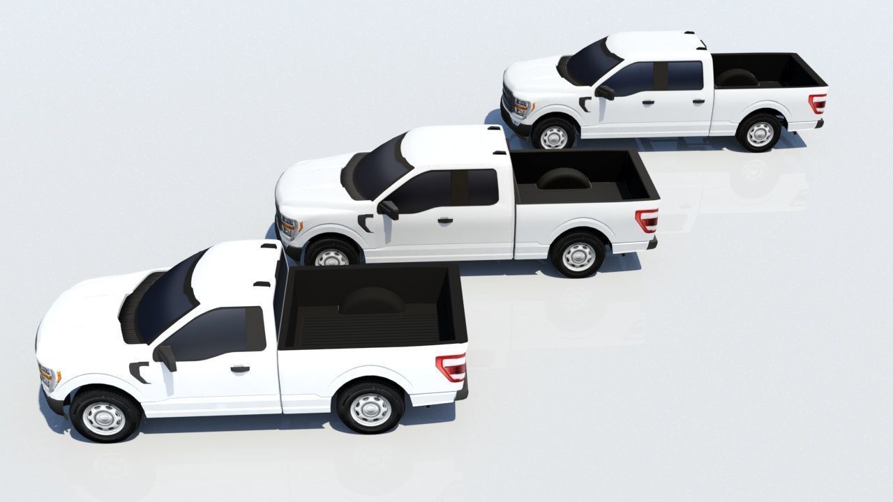 American US Pickup truck pack 3D Model Collection_5