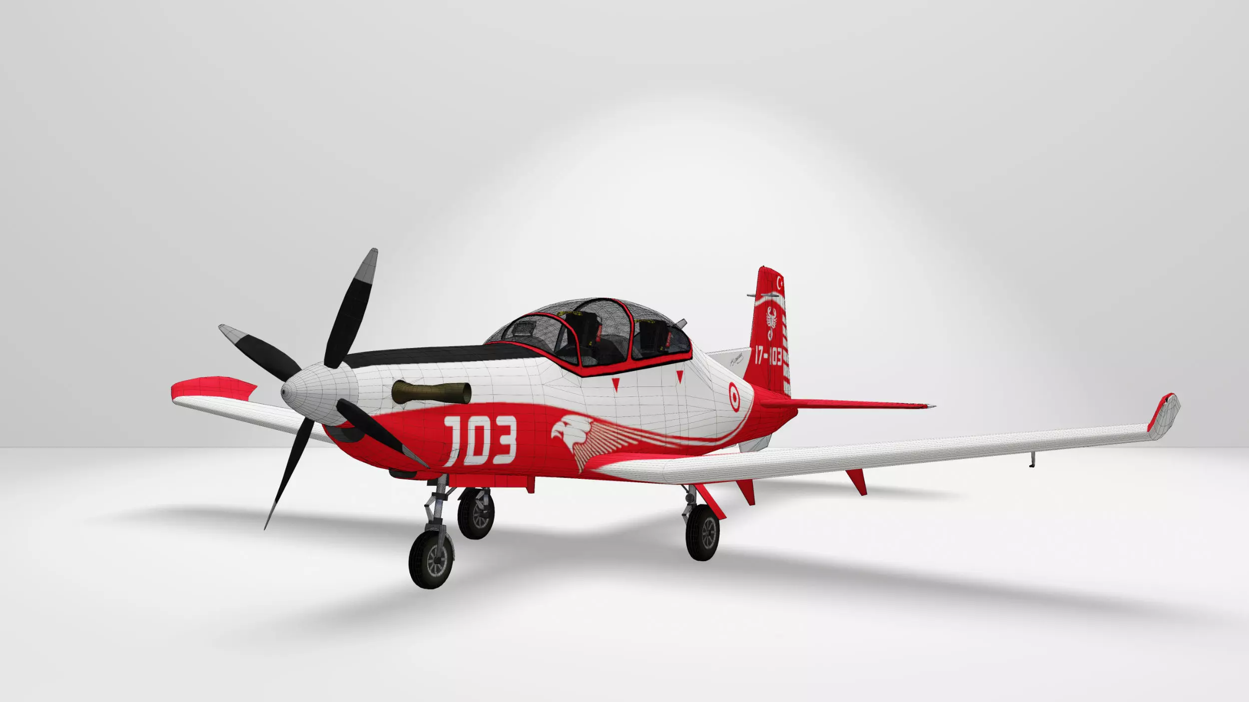 TUSAS Hurkus Aircraft 3D model_0