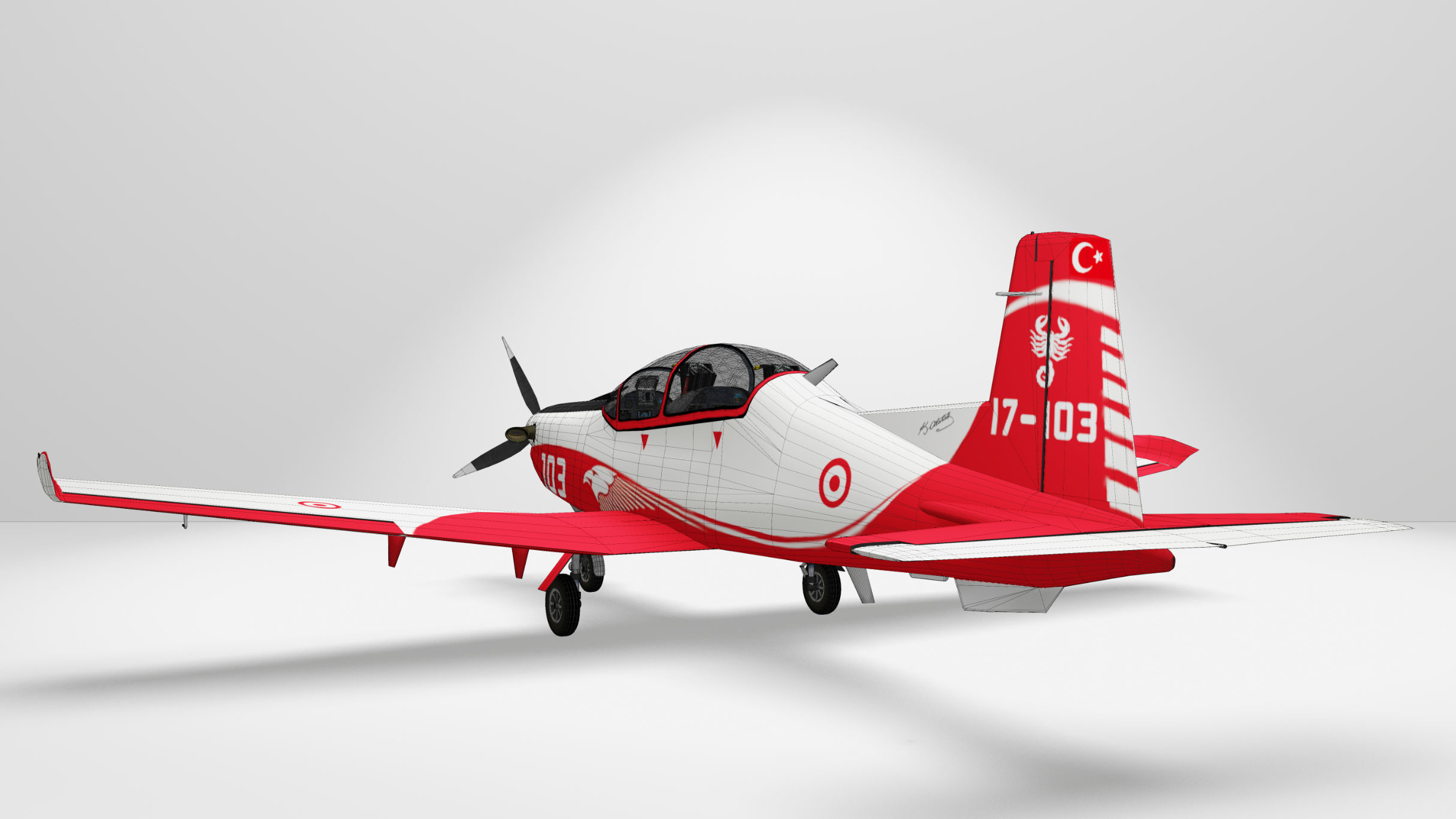 TUSAS Hurkus Aircraft 3D model_9
