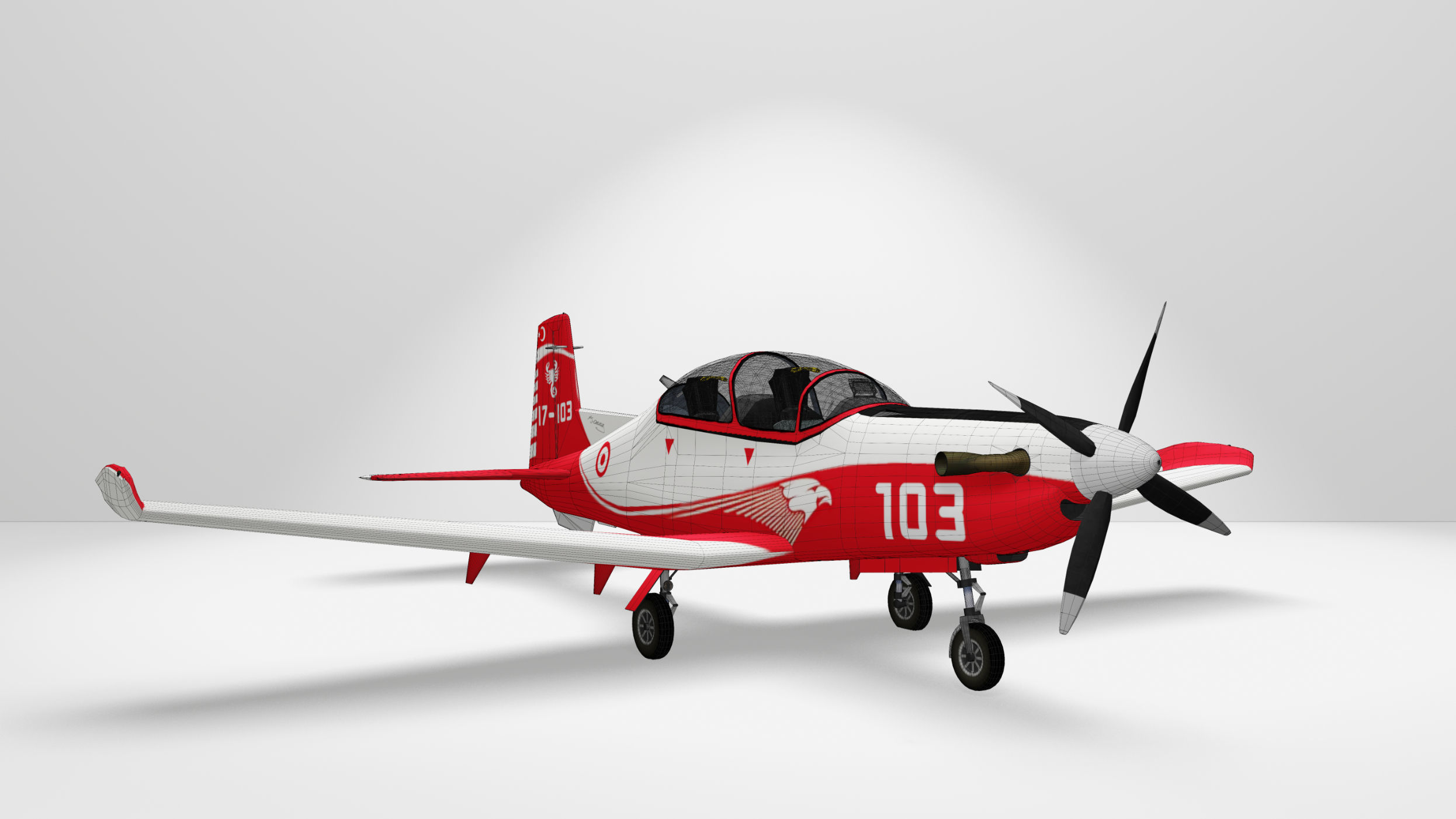 TUSAS Hurkus Aircraft 3D model_3