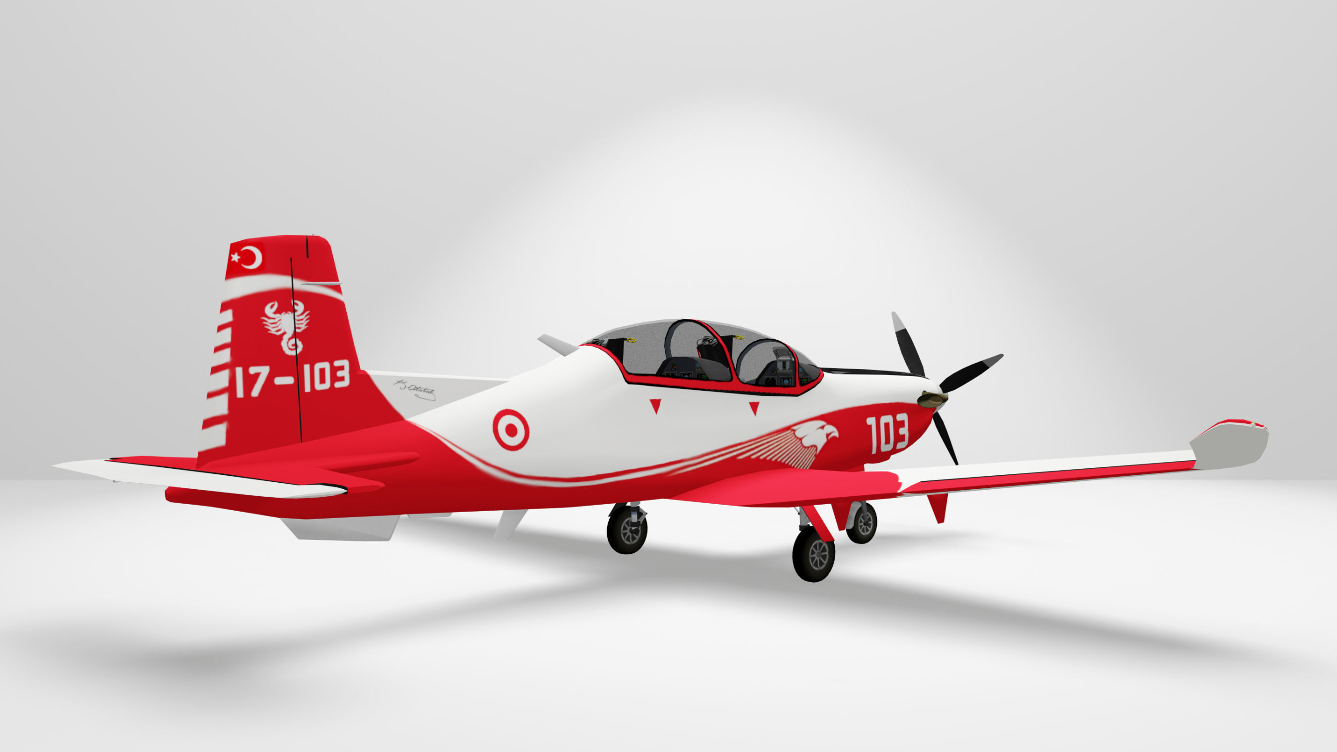 TUSAS Hurkus Aircraft 3D model_7