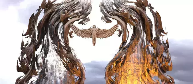 Angel horde wave sculpture