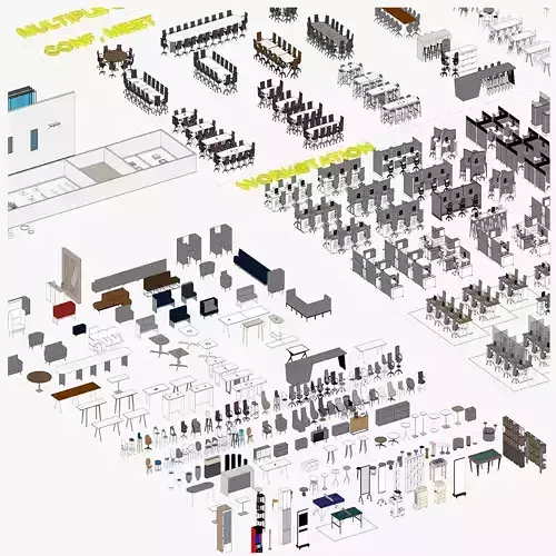 Revit Office Furniture Pack Collection