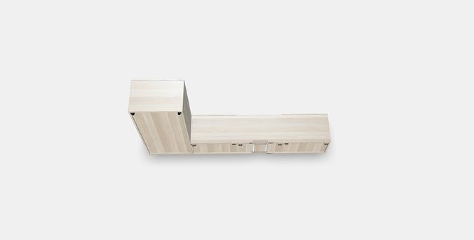BESTA TV storage combination-glass doors 2 Low-poly 3D model